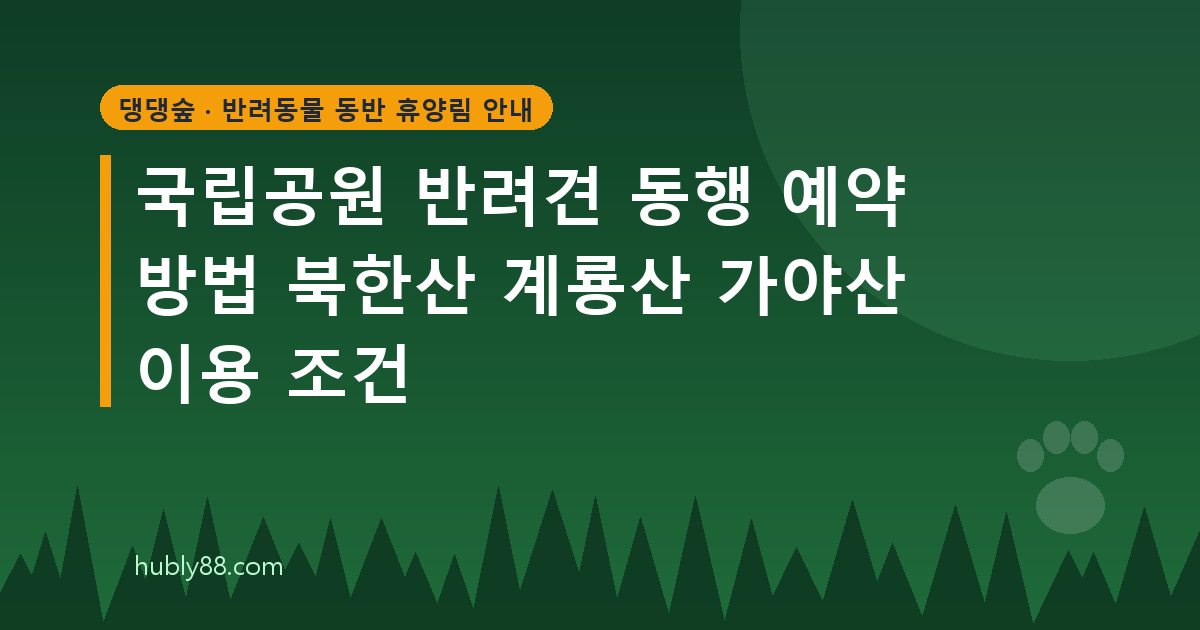 국립공원 반려견 동행 가이드: 출입 규정과 동행 가능한 3곳