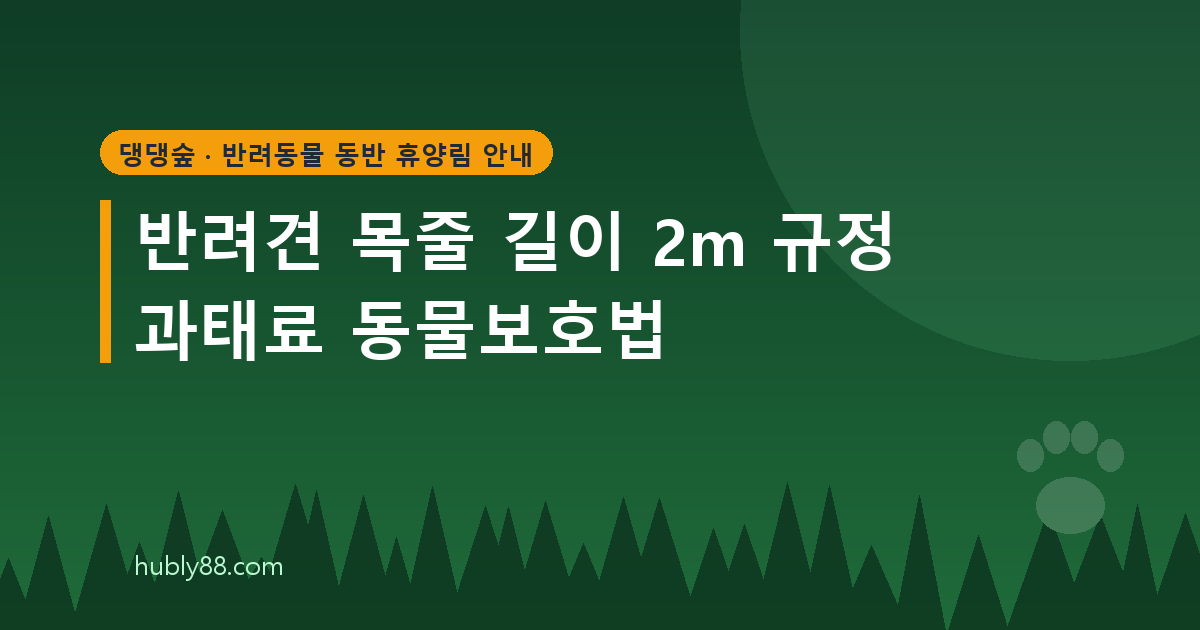 반려견 목줄 2m 규정과 과태료 기준