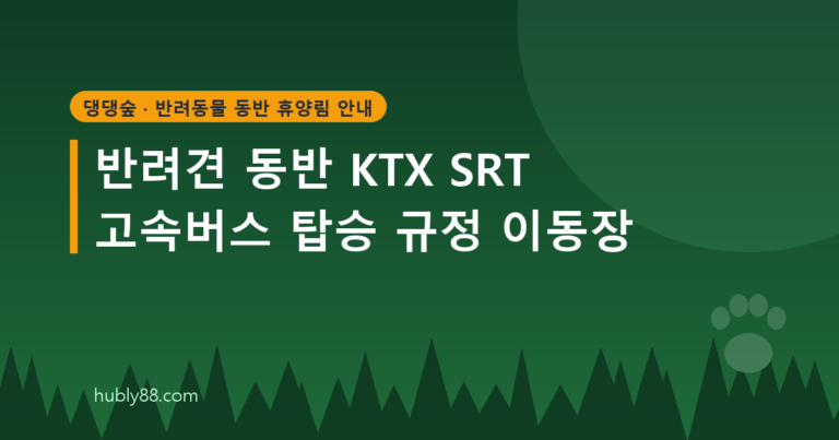 반려견 동반 KTX SRT 고속버스 탑승 규정 이동장