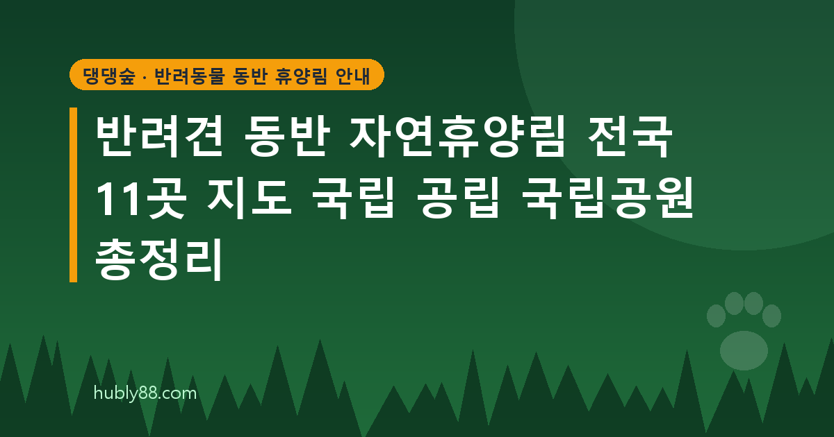 반려견 동반 자연휴양림 전국 14곳 지도와 시설별 기준 비교